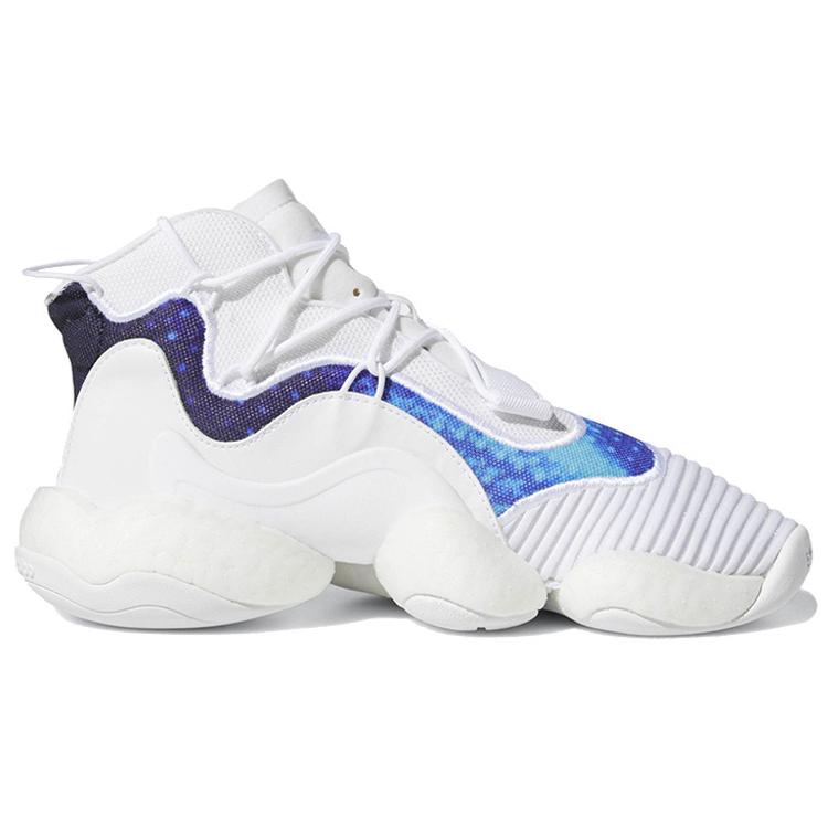 Adidas Originals Crazy BYW J Cushioning High top Children's Basketball Shoes White Blue Teenagers CG6755