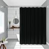 Simple Style Black Shower Curtain Pure Black Design Bathroom Decorative Curtain Partition Curtain Peva Waterproof Material