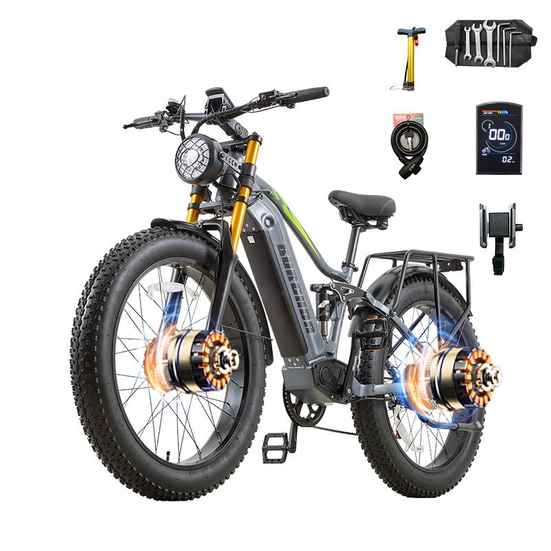BURCHDA Elektrické kolo RX80 pro dospělé, motor 2500W, baterie 48V 20AH, 26' široké terénní pneumatiky, horské a sněhové elektrické kolo, terénní kolo