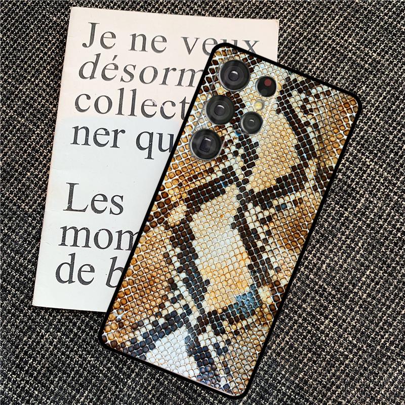 Snake Skin Texture Case For Samsung Galaxy S21 S22 S23 S24 Ultra Note 20 Note 10 S8 S9 S10 Plus S20 FE Cover
