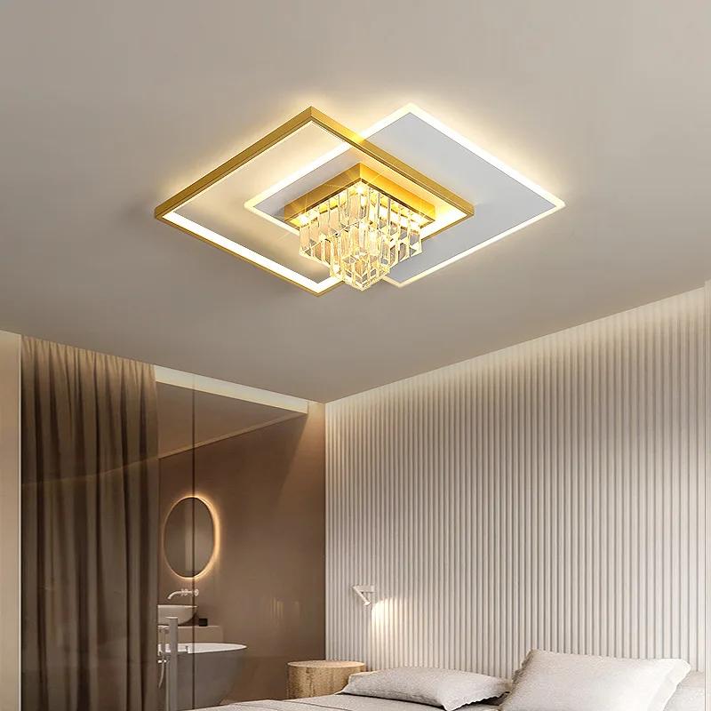Bedroom Modern Ceiling Lamp Personality Intelligent LED Study Restaurant Interior Decoration Lamps Luxury Crystal Chandelier