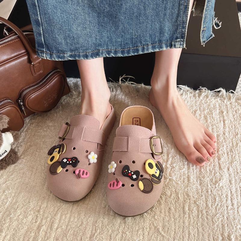 Cute Spring and Summer Shoes One-legged Toe Covers Half-slippers