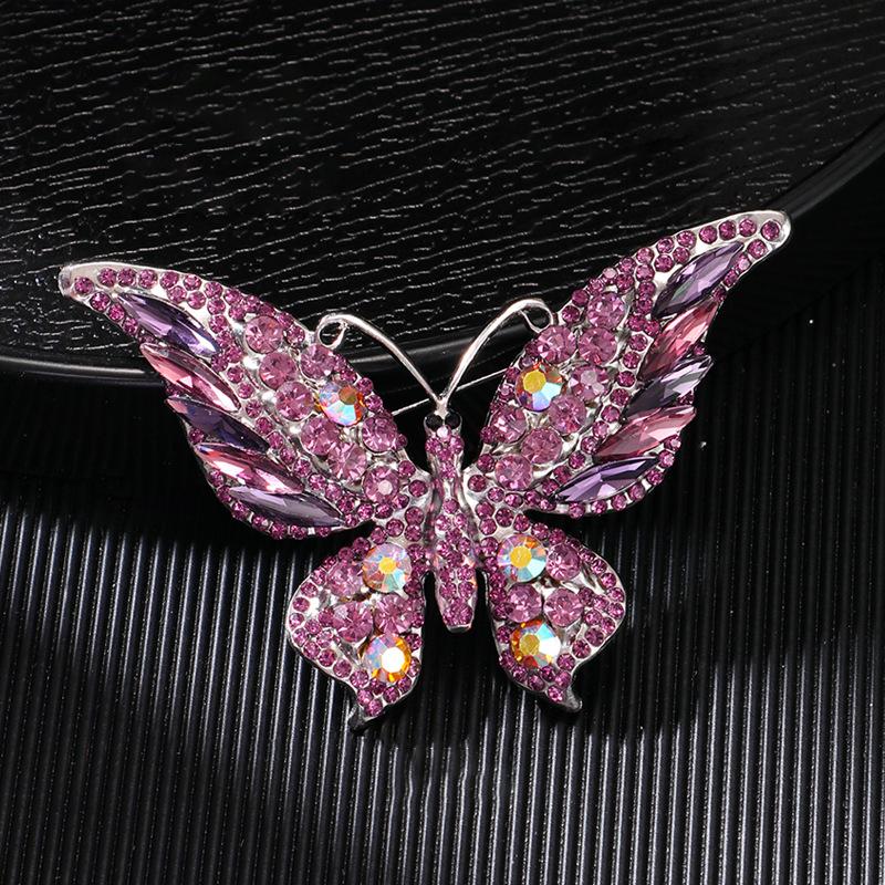 Fashion Full Zircon Butterfly Brooch For Women Luxurious Animal Corsage Pins Wedding Party Clothing Accessories Jewelry Gifts
