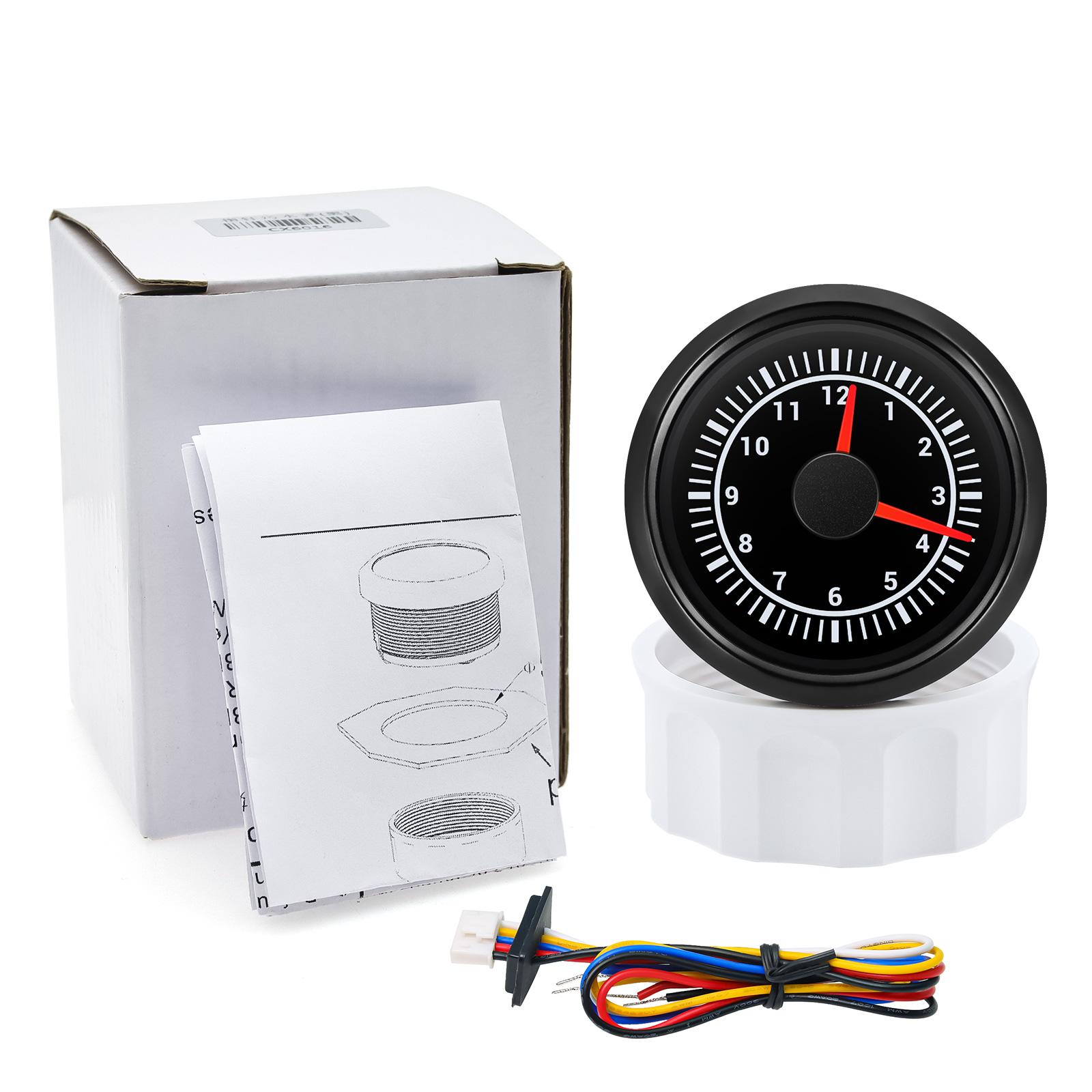

52mm Digital Clock Gauge 0-12 Hours Pointer 7 Color Backlight Hourmeter For Car Boat Truck Waterproof Clock Meter 12V 24V