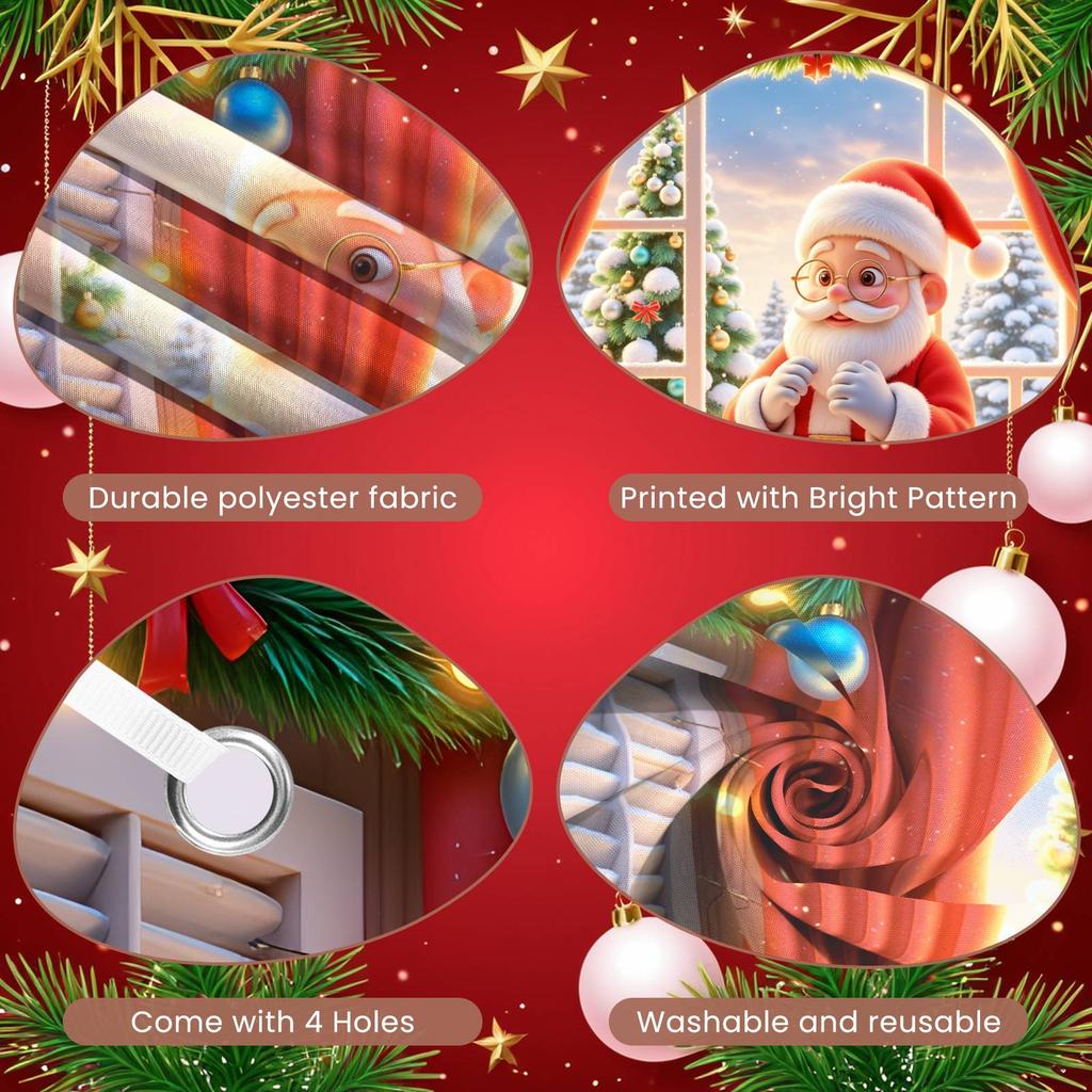 Santa Banner Santa Claus Pattern Xmas Banner Holiday Banner Christmas Tree Pattern For Festive Decoration Winter Party Indoor