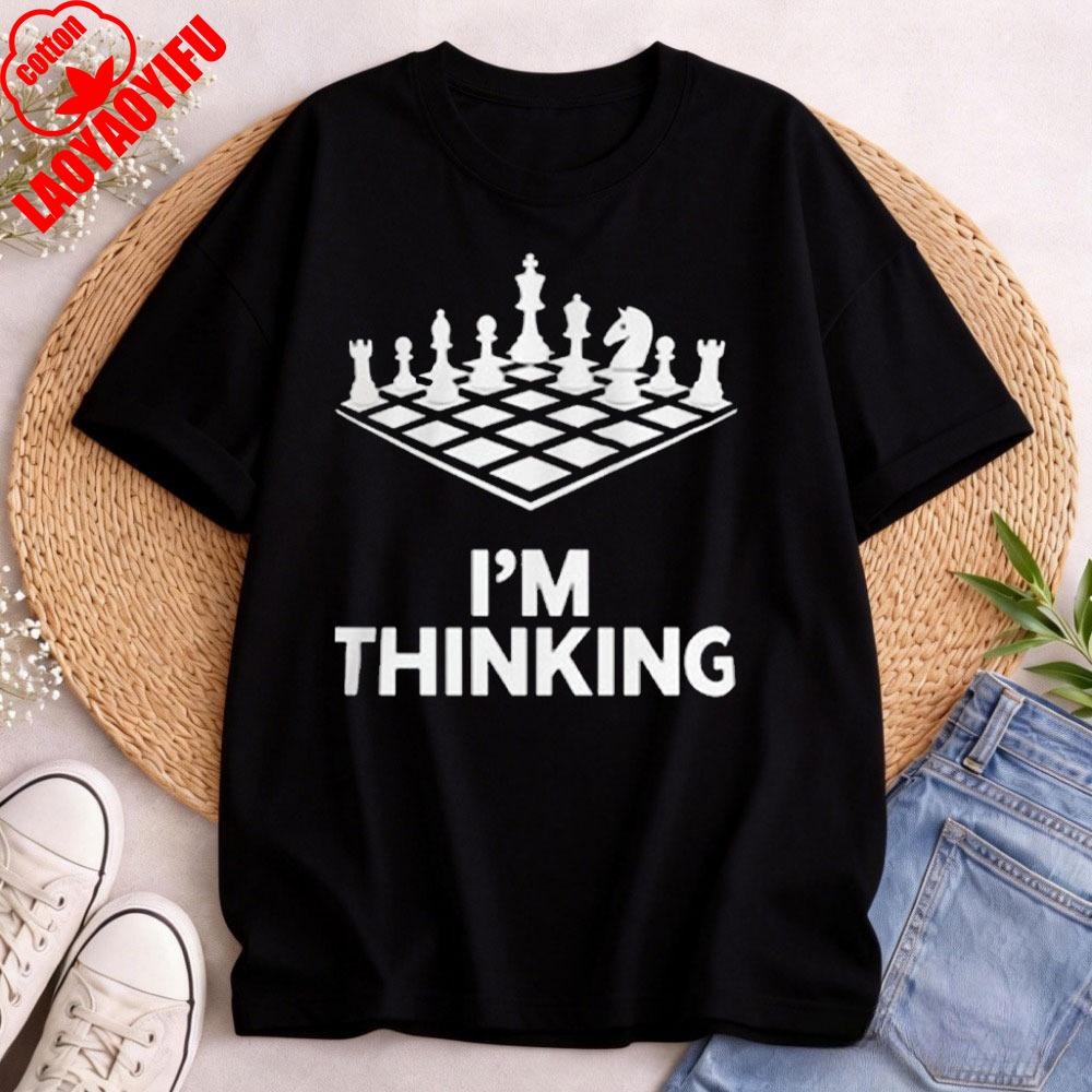 Vintage Chess Lover TShirt Im Thinking Chess Pieces Chess Player Lover Tees Gifts for Men Women Tops Fashion Tshirt