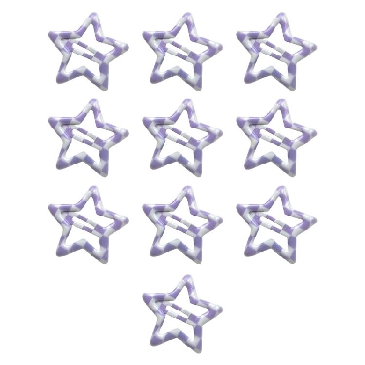 10lots Eye Catching Lattice Star Hairpin Children Cartoon Unisex Hair Clip for Enhancing Hairstyles In Various Settings