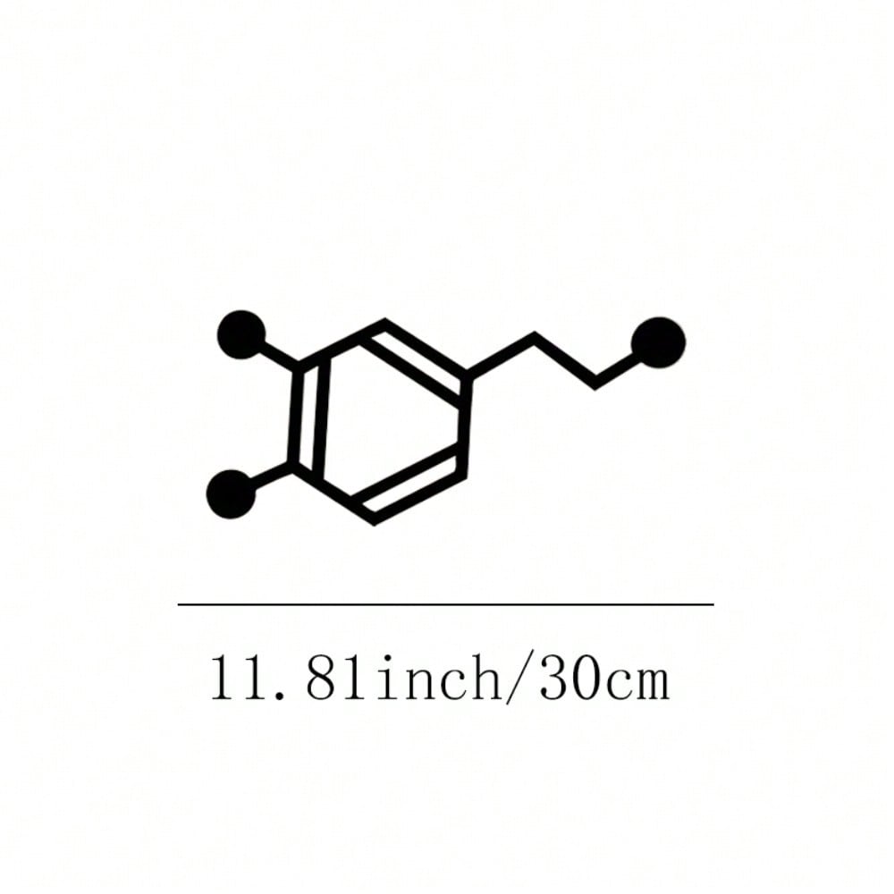 

Dopamine Molecule Metal Wall Art Minimalist Neuroscience Decor for Home Office Lab 14x30