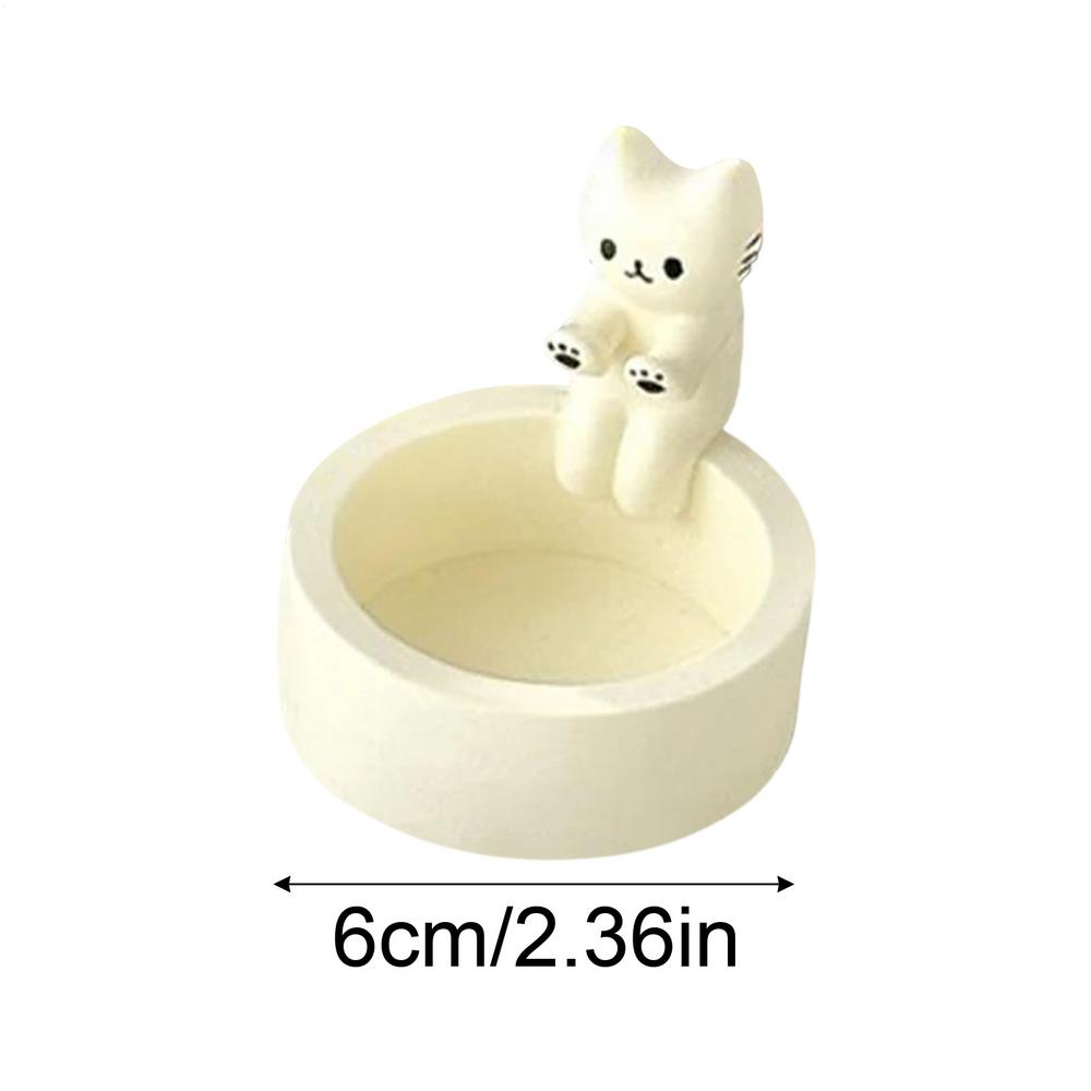 

Cute Candle Holders Candle Wax Holder Funny Wax Tealight Tray Cartoon Cat Centerpiece for Living Room Bedroom Desk Fireplace хакі