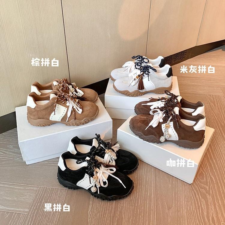 New Color~ 2025 Autumn New Season 4cm Height Increase Crescent Thick-soled Mandarin Duck Shoelaces Sports and Leisure Women's Training Shoes