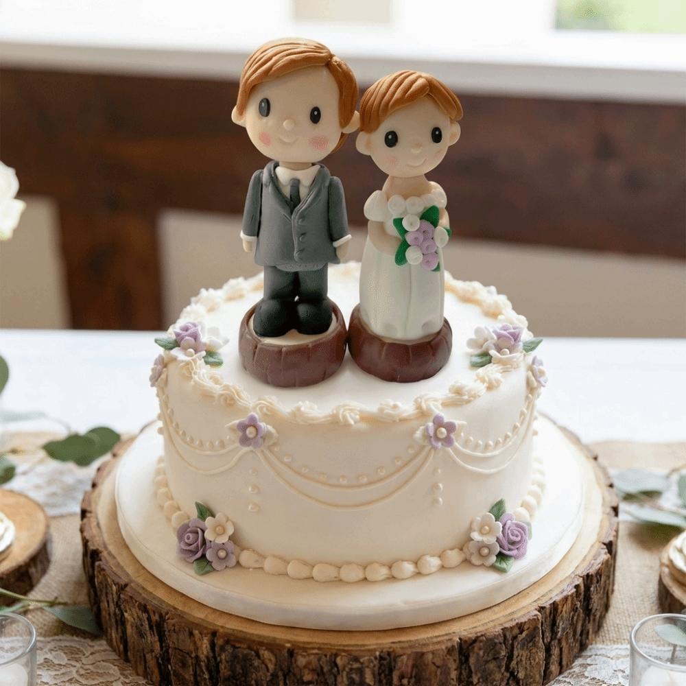 Creative Couple Wedding Cake Topper Elegant Cake Toppers Dolls Bride & Groom Figurines Marry