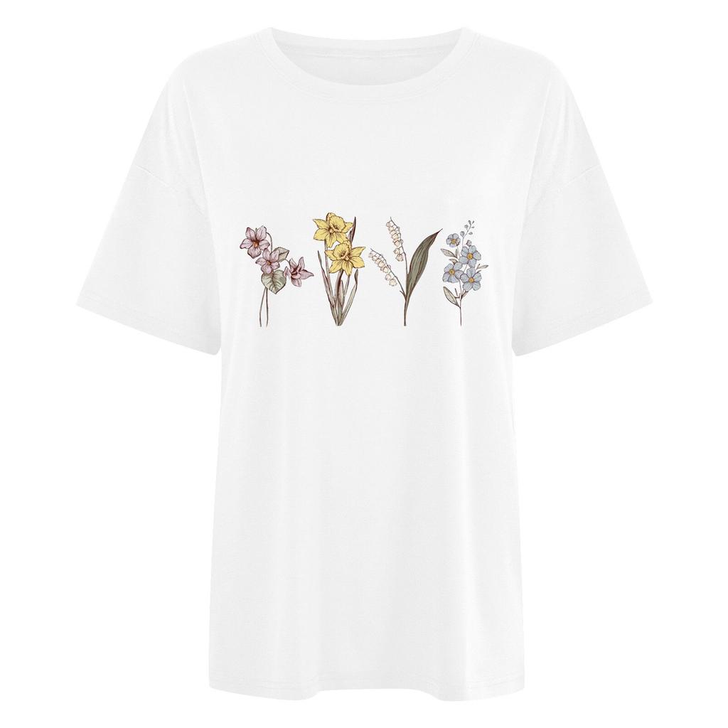 Women's Floral Trend Printed Fashion Cotton T-shirt