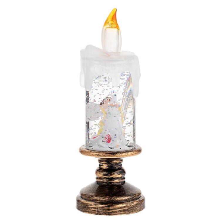 Floating Snow LED Crystal Ball Candle Night Light Multicolors Changing Decoration For Christmas Party Home Office