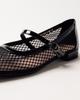 Ballet Flats with Mesh Fabio Monelli 195453 36 Black Leather Textile