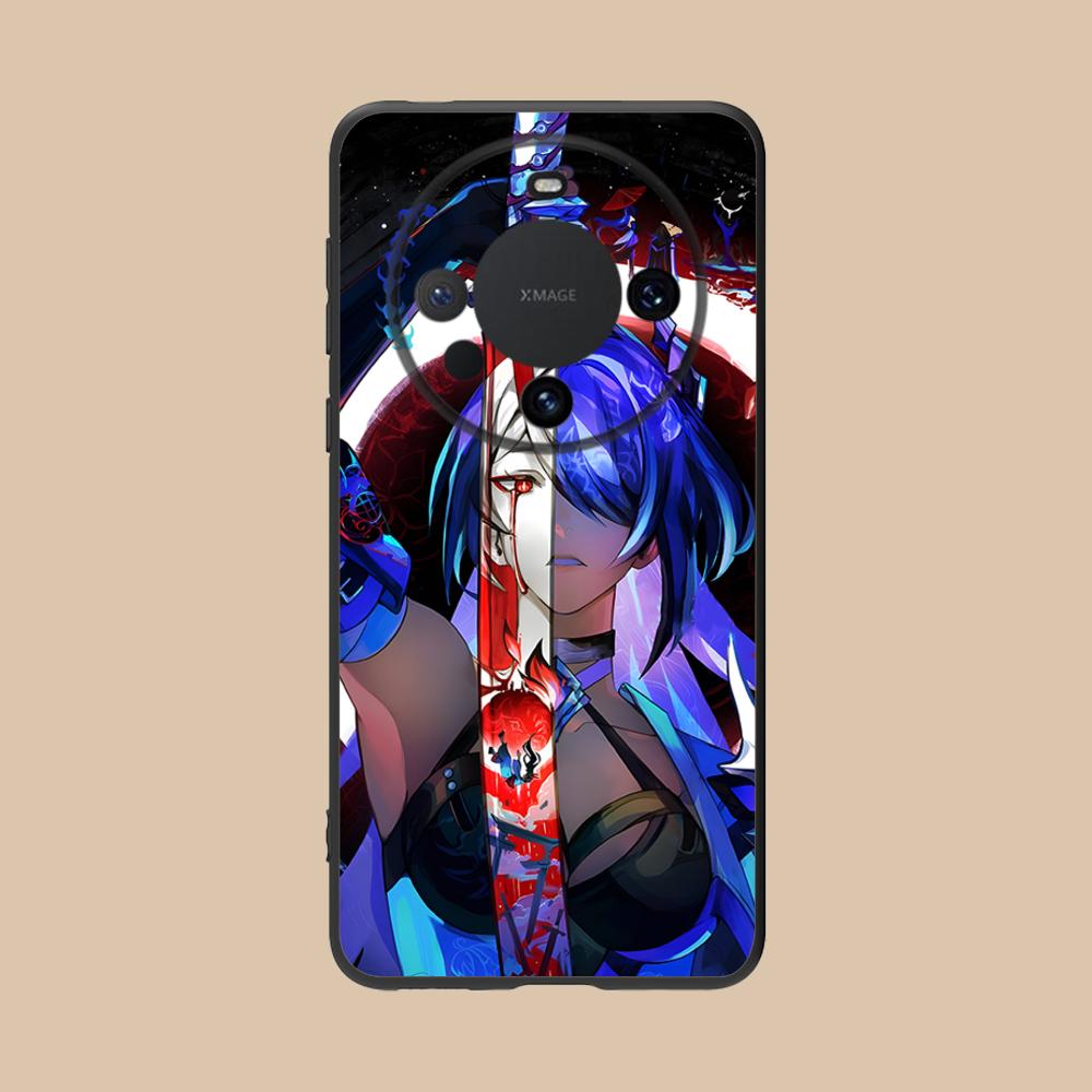 HSR Acheron Matte TPU Mobile Phone Case for Huawei Mate 60 50 40 30 20 10 Pro Plus Lite E 5G Colorful Printing Cover