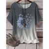Summer Women's Daily Printed Round-neck Short-sleeved T-shirt