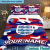Custom Name England National Football Team 3PCS Bedding Set For Bedroom Dormitory,Including 1pc Duvet Cover And 2pcs Pillowcases Large size Fan gift