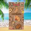 1 STuks Capybara Strandlaken 3D Geprint Microvezel Zacht Waterabsorberend Ademend Badlakens Cadeau Voor Kinderen Cartoon Strandlakens