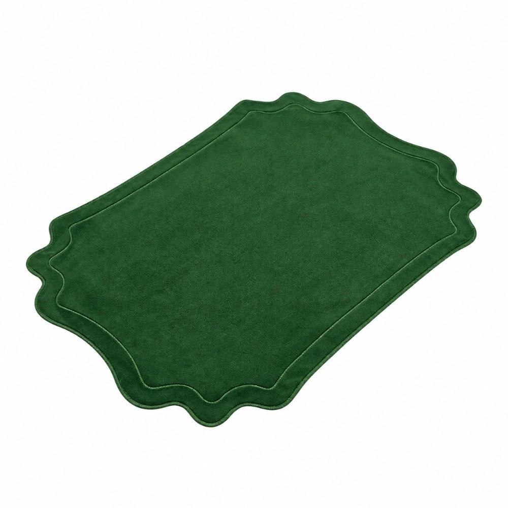Solid Color Irregular Placemats 47×35cm Kitchen Placemats Vintage Velvet Placemats
