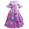 Encanto Isabella Floral Princess Dress with Bell Sleeves for Girls Costume with Matching Bag