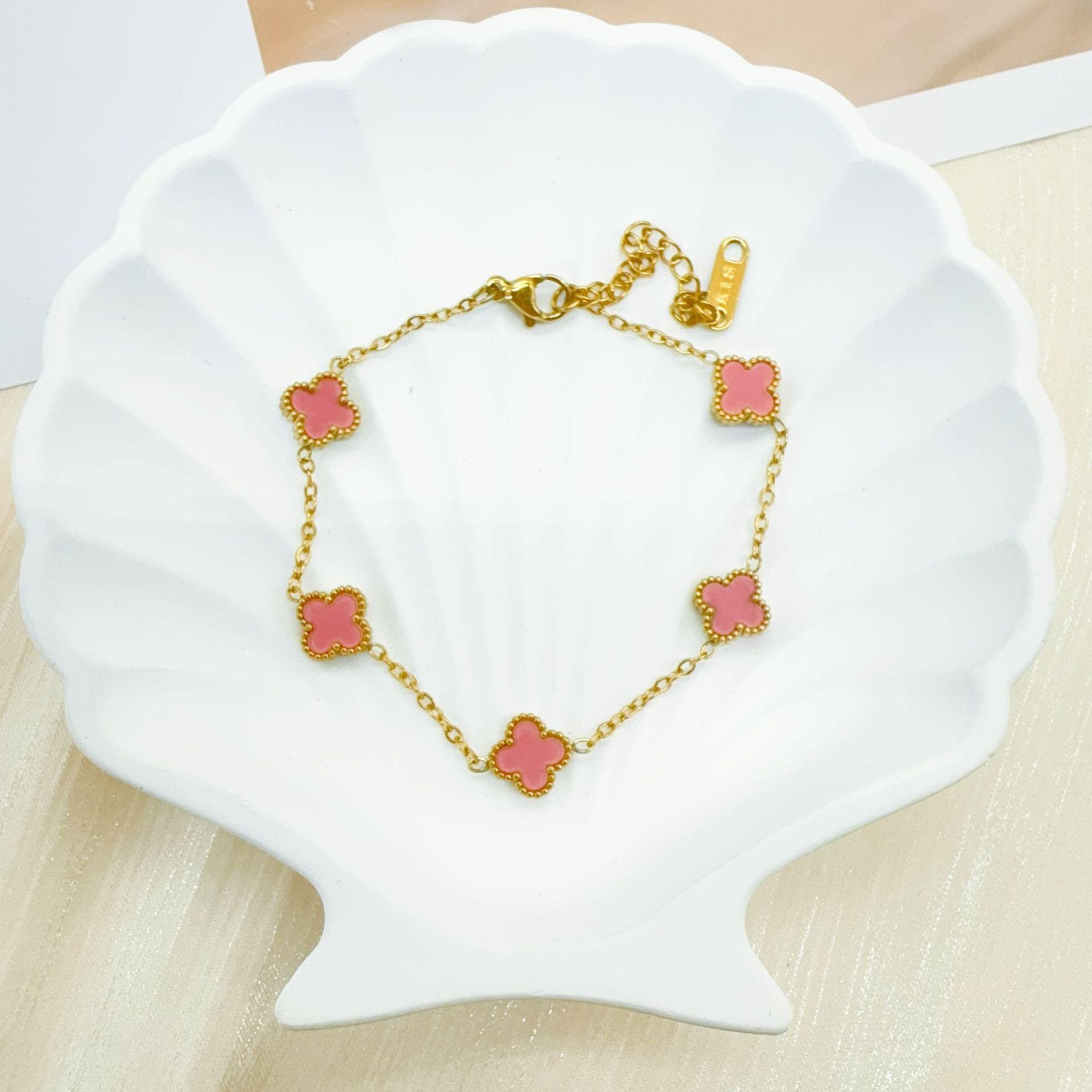 

9mm Delicate Version Of The 18K Four-Leaf Clover Bracelet Women Do Not Lose Color Senior Sense Bracelet Jewelry