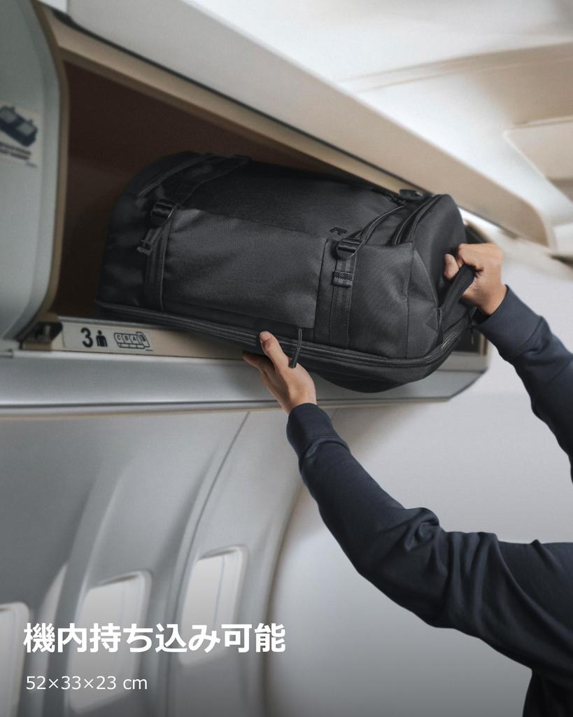 Tomtoc Travel Backpack, Large Capacity 38L, Carry-on Size, Men's, Multifunctional, Fits 17.3-inch Laptop, Water-Repellent, Perfect for Overseas and