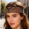 Elastic Fitness Headbands NonSlip Wide Design Sweat Absorbing Bohemian Pattern Hairband For Exercise Outdoor Activity