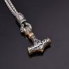 Colar com pingente de martelo de Thor Viking de aço inoxidável da mitologia nórdica Odin Rune