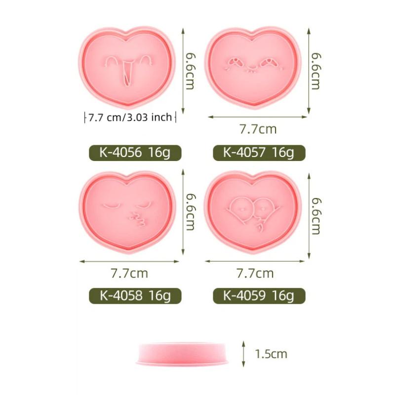 1/4Pcs 3D Valentine'S Day Wedding Cookie Cutters Biscuit Mold Cookie Mould Stamp Party Decor Baking Tools