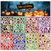 160PCS 8 Sheets Cartoon Spider Pumpkin Halloween Stickers Ghost Bat Scary Sticker  Party Supplies