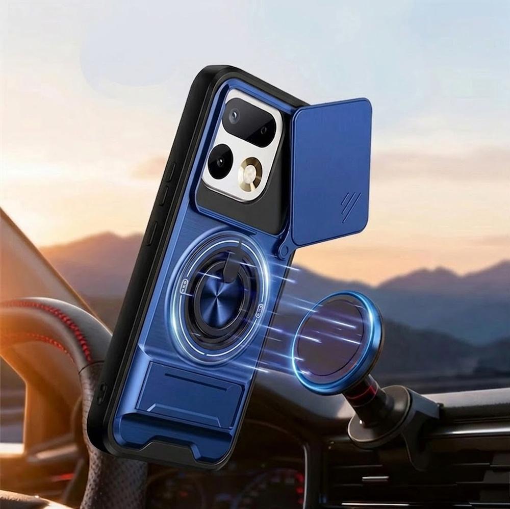 Realme 16 Pro Plus Case with Stand and Camera Cover for MagSafe, Blue
