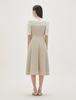 ROEM Open Collar Woven Matching Long Dress Rmowg24R12
