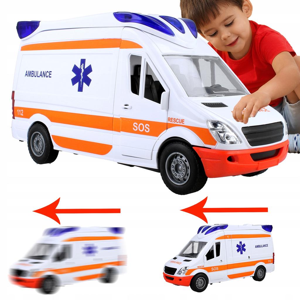 [PACZB] Ambulanza + Barella Ambulanza con Suono Motorizzato LED Z3170