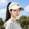 Women's Packable Open-Top Sun Hat Cap, Breathable Nylon Ponytail Style with Front Bill for Hiking and Holiday Travel