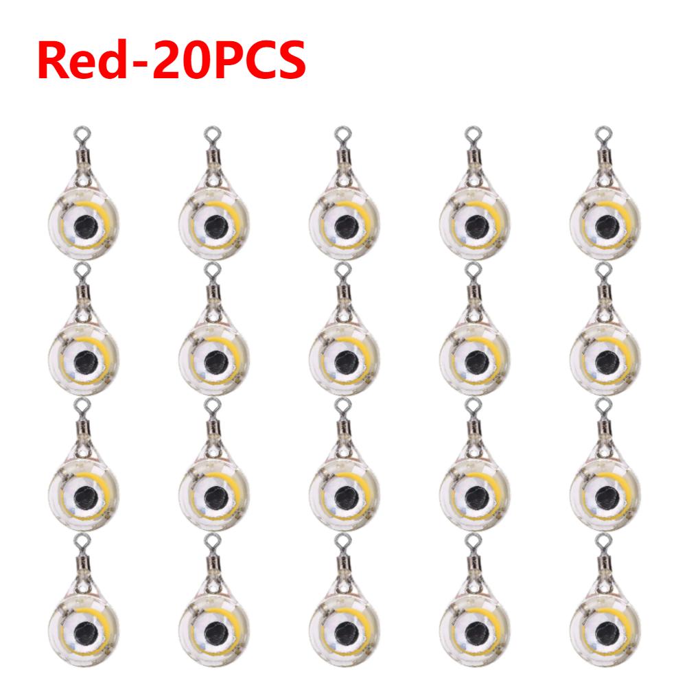 5-20PCS Mini Fishing Lure Light LED Deep Drop Underwater Eye Shape Fishing Squid Fishing Bait Luminous Lure for Attracting Fish