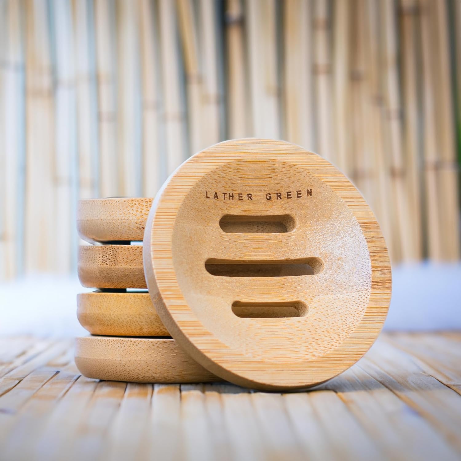 Bamboo Soap Dish & Shower Steamer Holder, Soap Tray and Shower Steamer Tray Eco-Friendly with Drainage, Durable Design