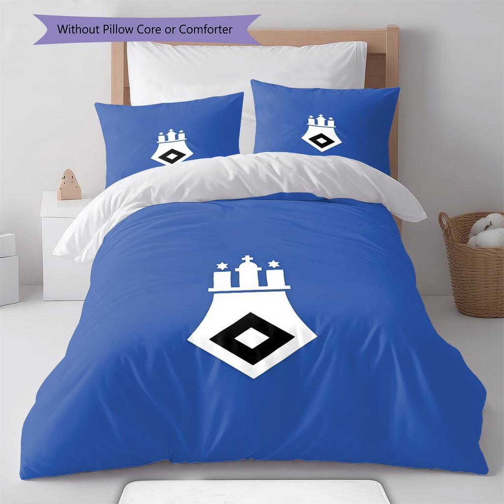 Set Copripiumino Trapuntato Hamburger SV Federa Federe Decorazione Casa Regalo di Compleanno (1 * copripiumino + 2 * federa, senza nucleo)