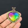 Rainbow Solar Quartz Gemstone Handmade Copper Wire Wrap Jewelry Pendant For Women