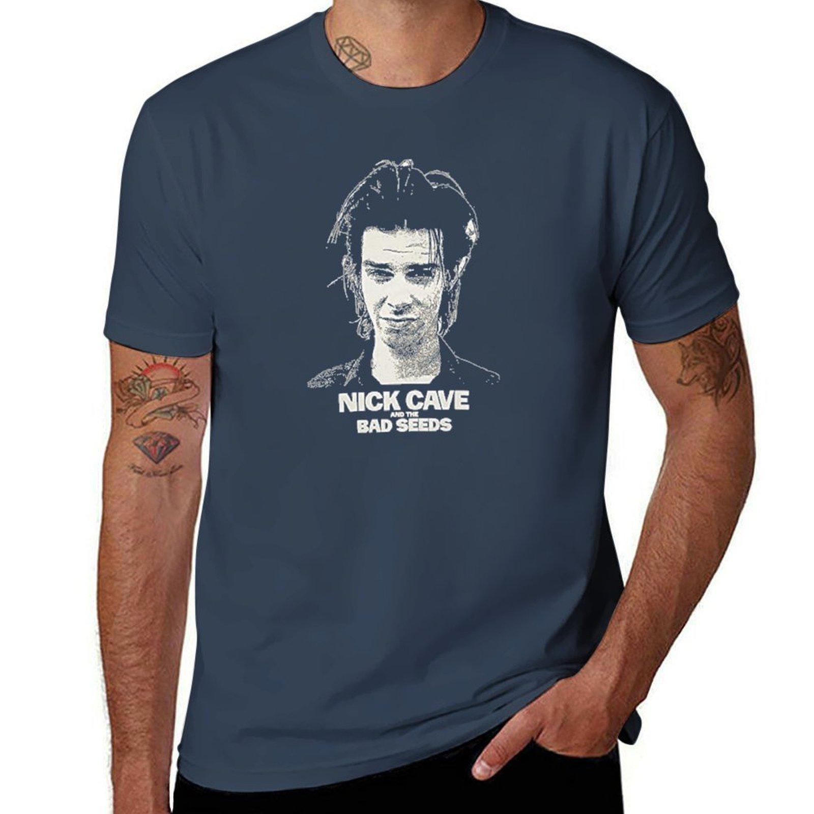 Classic White Nick Cave Tshirt Plus Size All Match Tee Shirt S