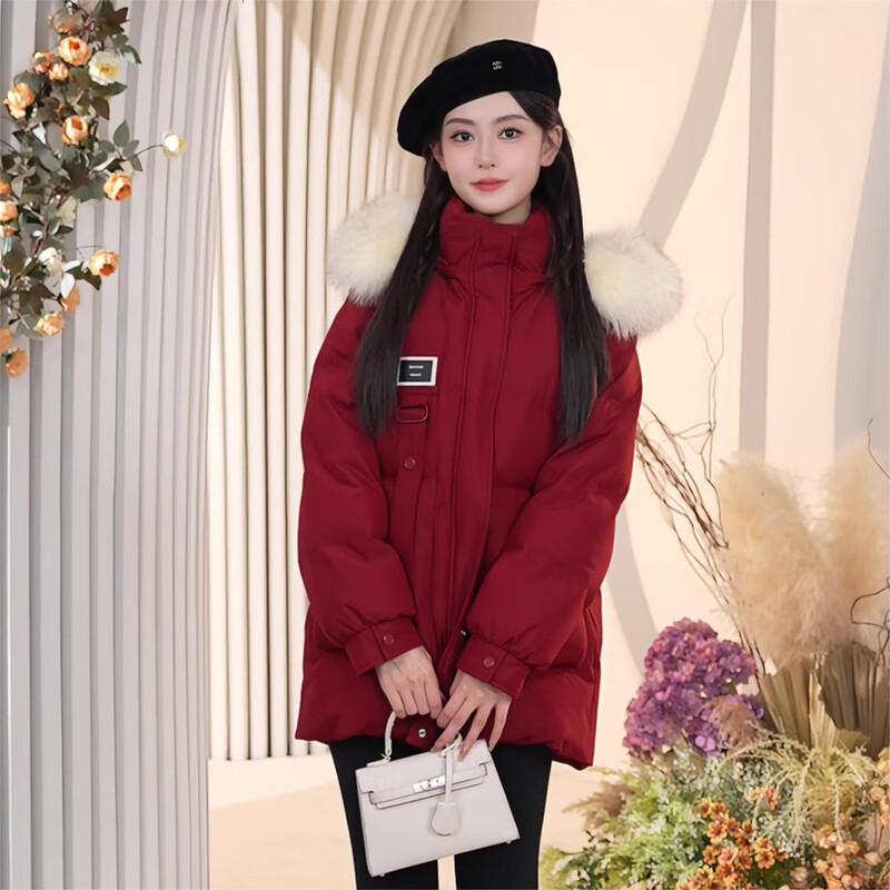 

SNOWFLYING 2024 Women s Short Faux Fur Collar Down Jacket X301420726F 160/84A