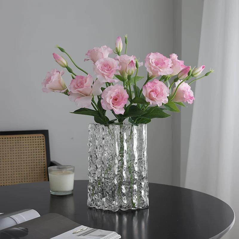 3 Pezzi Fiori di Lisianthus Artificiali Eleganti Rosa Realistici Finti Eustoma Fiori di Seta Decorazione Floreale Matrimonio Anniversari Regali
