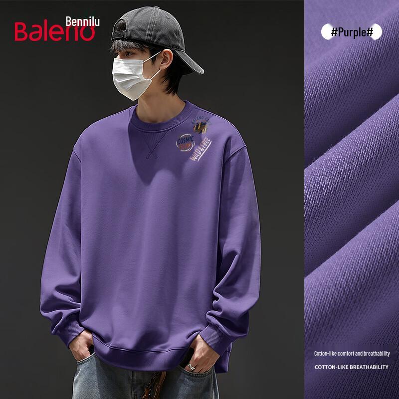 Baleno Men's Oversized Casual Crewneck Pullover Sweatshirt