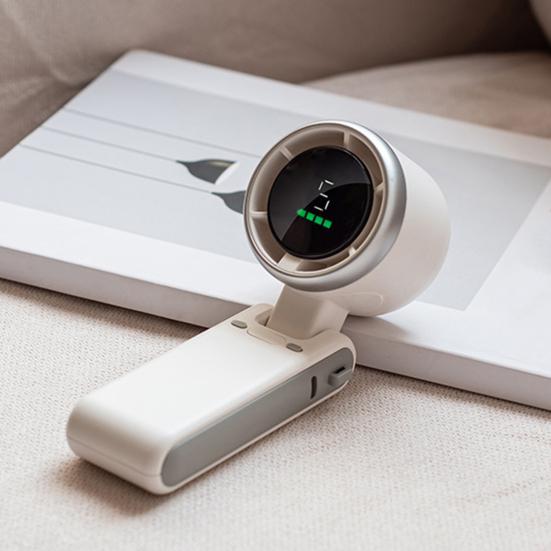 Personal Cooling Fan Digital Display Strong Airflow Low Noise Hand-held Folding High-speed Turbo Fan Hanging Neck Fan
