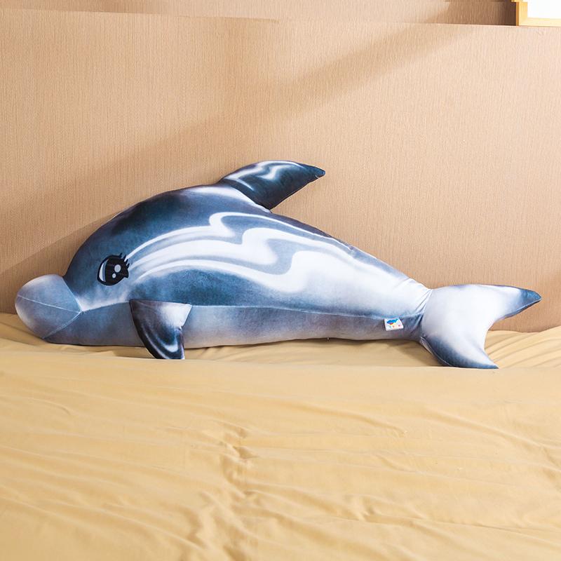 75-110cm Colorful Rainbow Dolphin Plush Toys Soft Stuffed Animal Doll Creative Birthday Gift