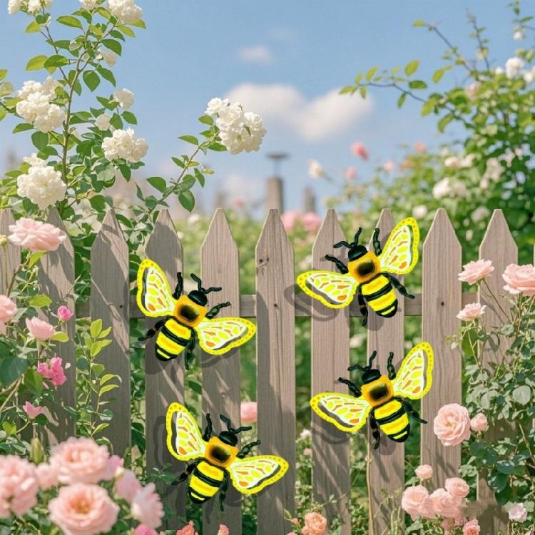 Iron Butterfly Honeybees Ladybugs Metal Wall Art Weather Proof Garden Homes Decors Handmade 3D Insect Sculpture