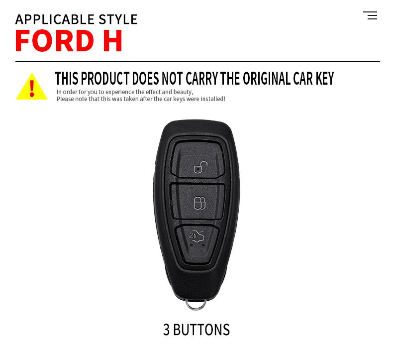 Zinc Alloy Car Key Case Cover Protective Shell Fob for Ford Mondeo Focus Fiesta Kuga C-Max S-Max MK3 Car Interior Accessories