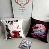 1 Stück Vintage Japanische Kunst Y2K Harajuku Kissenbezug Quadratisch Schlafzimmer Sofa Freizeit Komfort Kissen Auto Heimdekoration