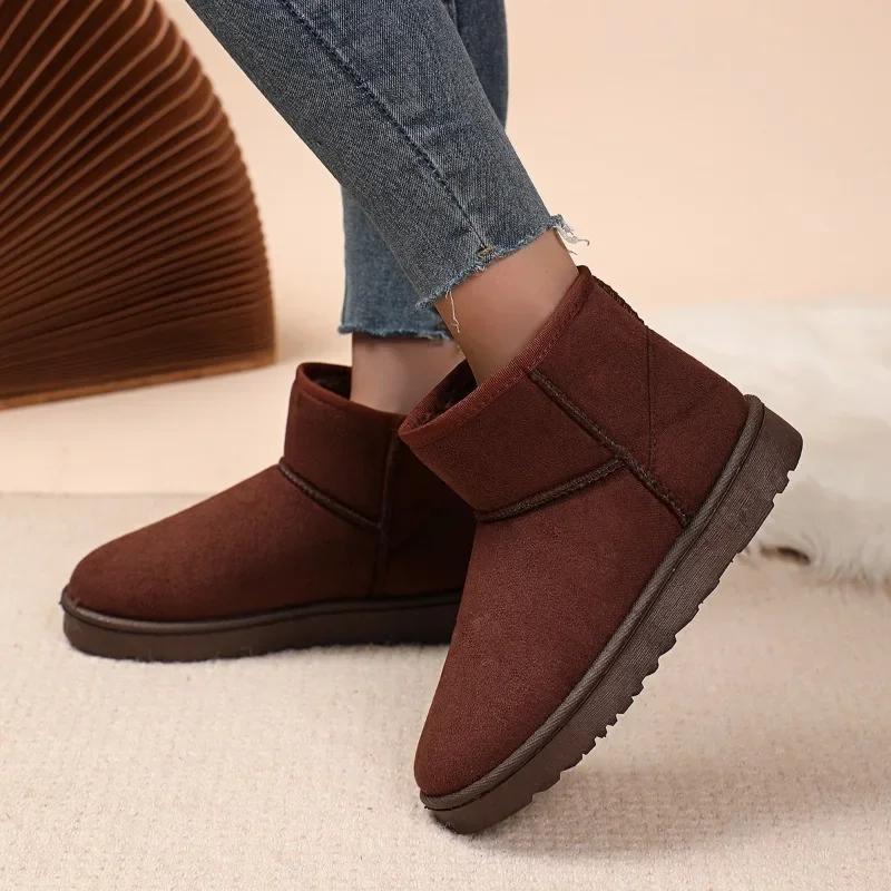 Cotton Shoes Women's Winter Boots 2025 New Snow Boots Women Plus Fleece Thickened Warm  Flat Short Boots Women