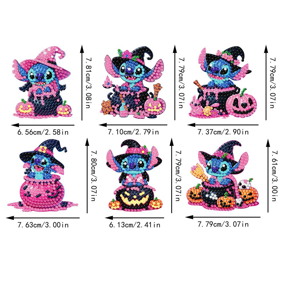 6pcs/Set Halloween Series Diamond Painting Magnets for Refrigerator Diamond Art Fridge Magnets for Adults Diamond Art Refrigerator Magnets Kits