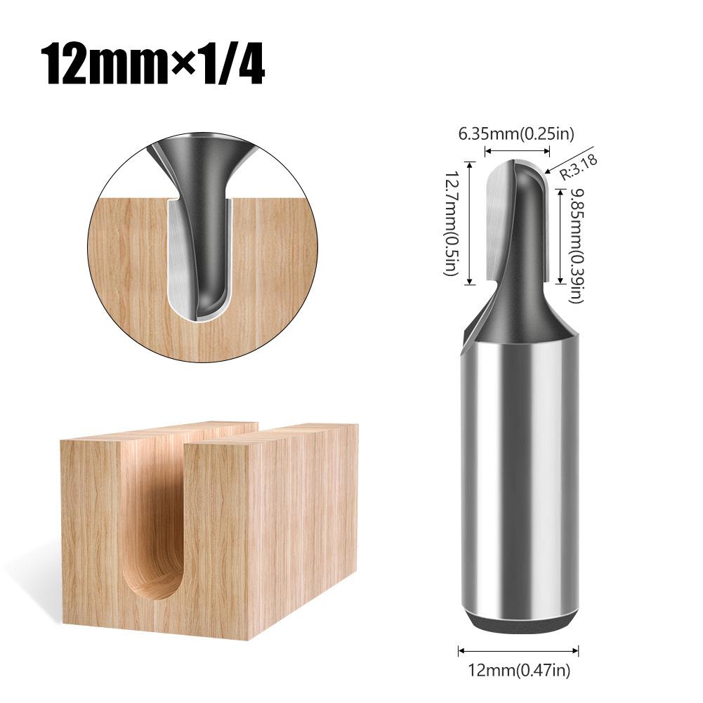

1/2 shank 12 shank deep round bottom cutter, woodworking milling cutter slotting cutter trimming machine tool head engraving machine bakelite cutter Deep Round Bottom Knife 12 * 1/4